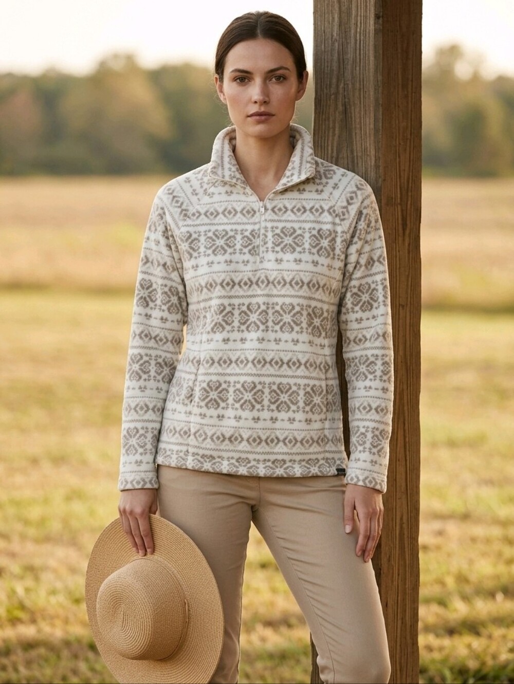 Eddie Bauer Driftwood Snow Fall Fleece Nortic 1/4 Zip Up.  Size M